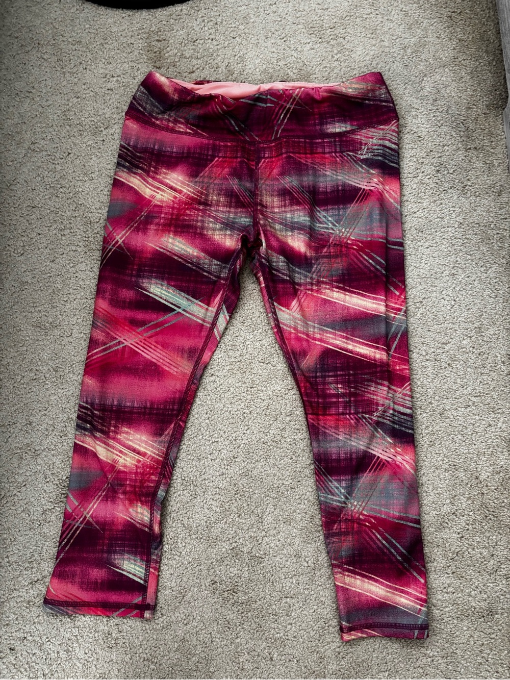 RBX Pink, Purple, Gray and Yellow Abstract Leggings